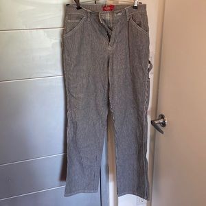 Dickies Blue and White Striped Carpenter Pants